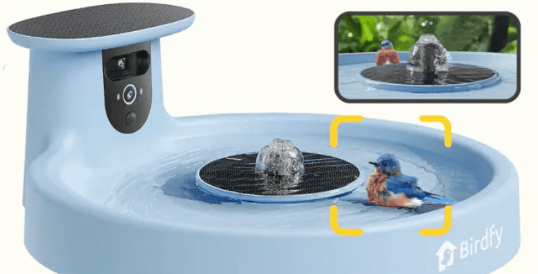 Birdfy Bath Pro smart birdbath with AI detection and solar-powered fountain
