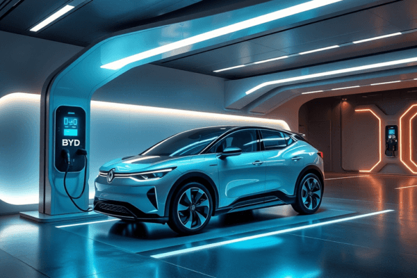BYD’s Plan to Make EV Charging as Quick as a Gas Tank Fill-Up BYD Han L electric vehicle charging technology showcasing rapid 5-minute charging.