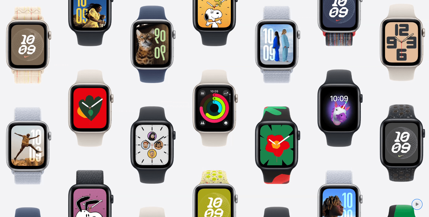Concept of future Apple Watch with AI features and integrated camera.